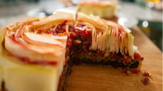 Recette de tarte salée au boudin, pomme et figue
