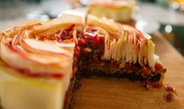 Recette de tarte salée au boudin, pomme et figue
