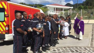 Messe des pompiers à Vieux-Fort en Guadeloupe